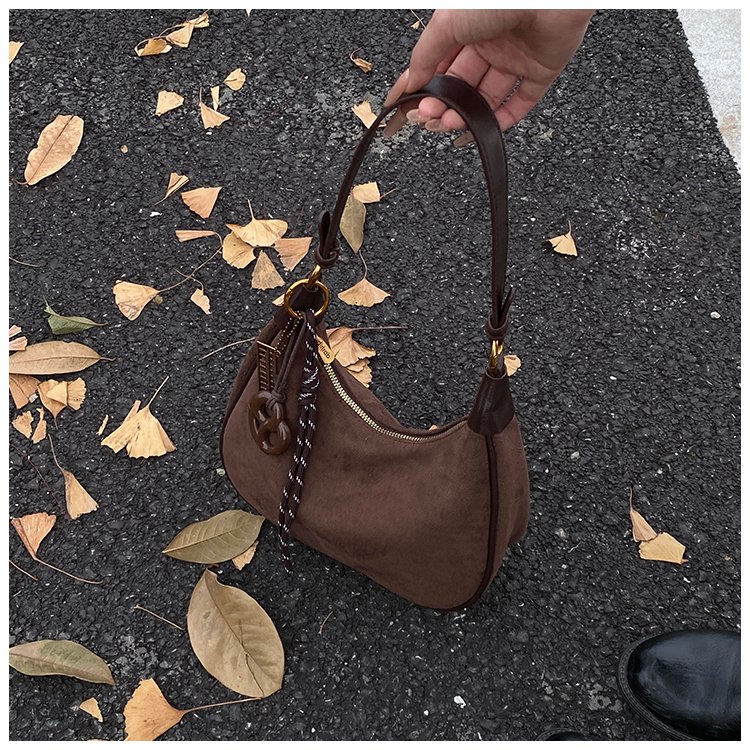 Vintage Literary Style PU Crossbody Bag with Zipper Closure