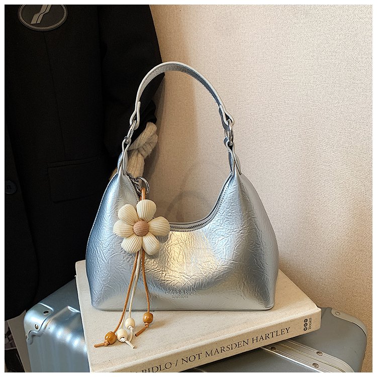 PU Ruched Shoulder Underarm Crossbody Bag 2026 Summer